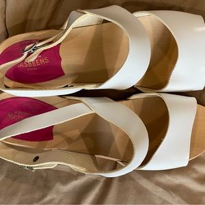 Swedish Has Beens. White sandals. Like new.